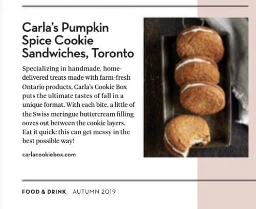 Pumpkin spice whoopies in the LCBO Food & Drink Magazine